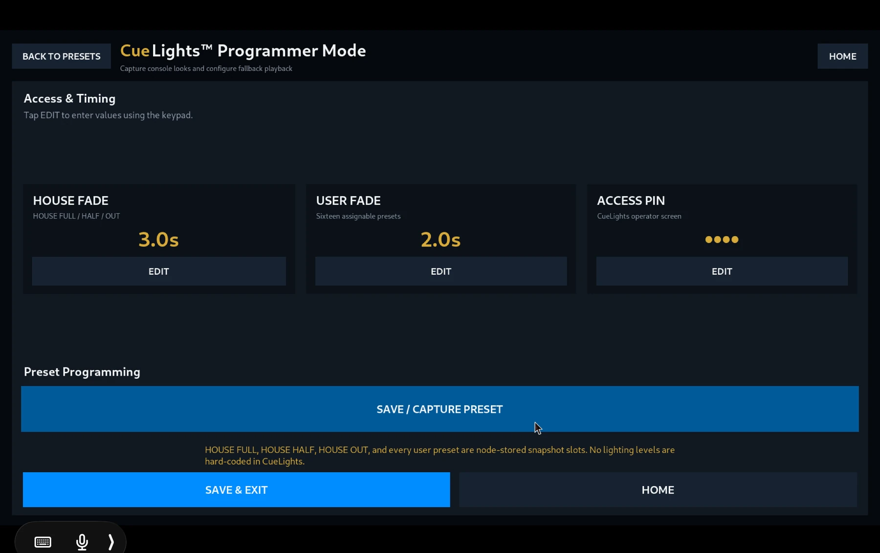 CueLights programmer mode